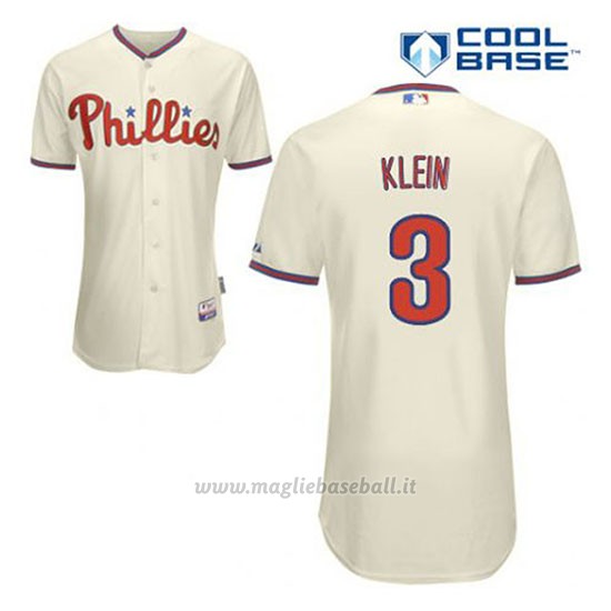 Maglia Baseball Uomo Philadelphia Phillies Chuck Klein 3 Crema Alterner Cool Base